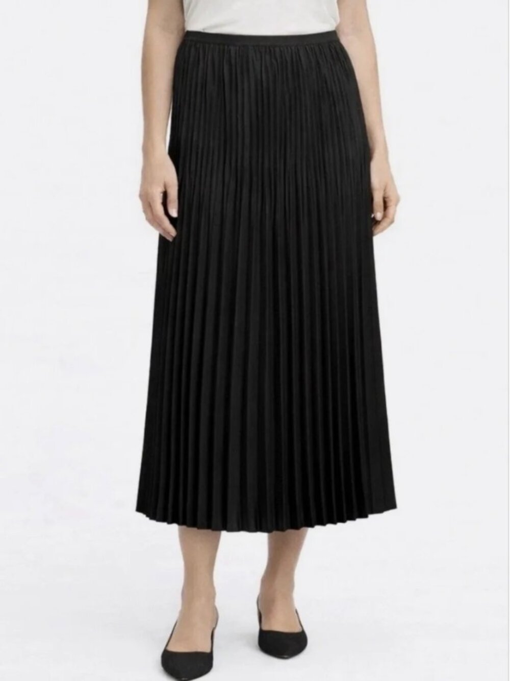 Accordion Pleated Pull-On Midi Skirt - Picture 2 of 3